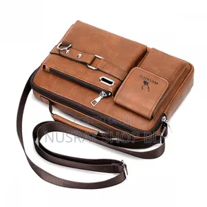 Men's Pu Leather Shoulder Bag (Brown) Code : 3914