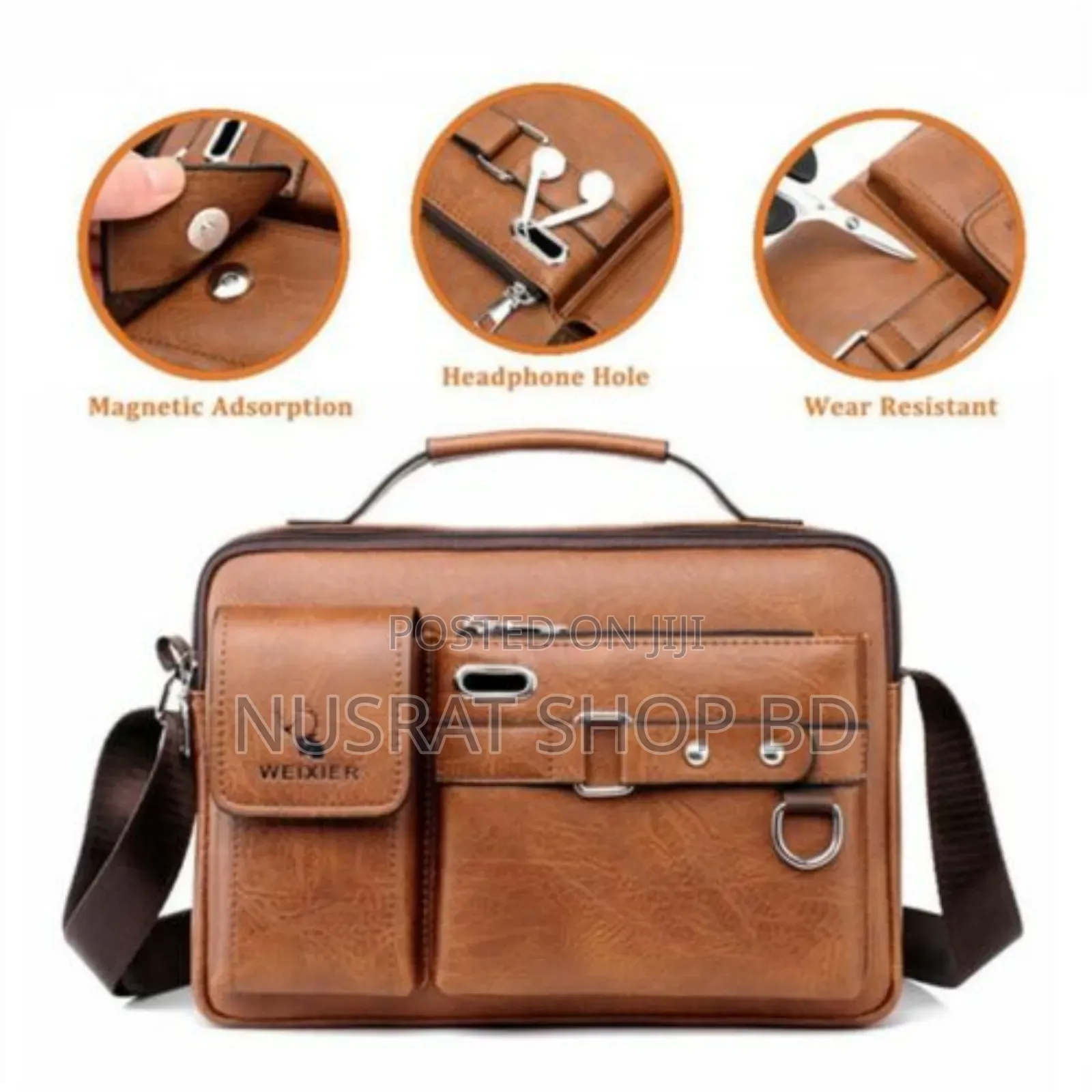 Men's Pu Leather Shoulder Bag (Brown) Code : 3914