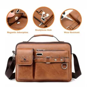 Men's Pu Leather Shoulder Bag (Brown) Code : 3914