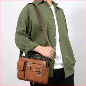 Men's Pu Leather Shoulder Bag (Brown) Code : 3914