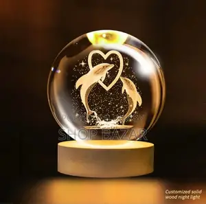 Dolphin Crystal Ball Night Lamp – Romantic LED Light