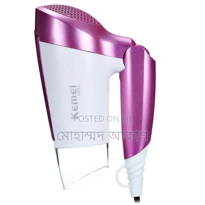 Kemei Km-6833 1600w Professional Foldable Hair Dryer for Women