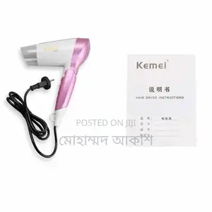Kemei Km-6833 1600w Professional Foldable Hair Dryer for Women