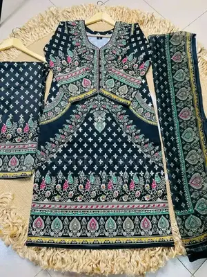 মেয়েদের ডিজিটাল প্রিন্ট রেডিমেড থ্রিপিস