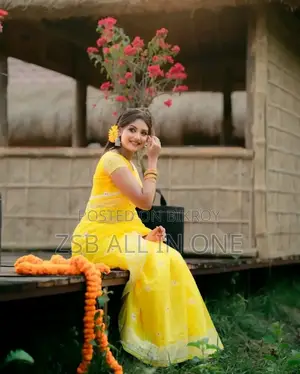 Half Silk Lace Work Saree with matching blouse piece