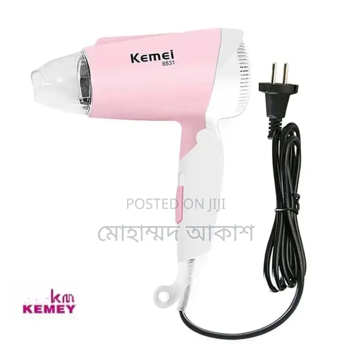 Kemei Km-6831 প্রফেশনাল ফোল্ডেবল হেয়ার ড্রায়ার ১৬০০ ওয়াট হাই পাওয়ার