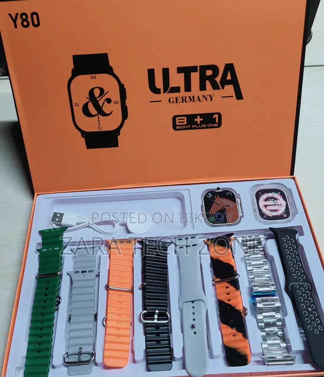 Y80 Ultra Smartwatch With 8 Straps