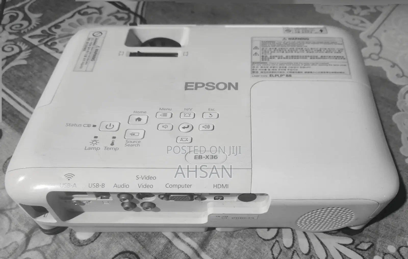 Epson Eb-X36 Projector - Used for only 13 hours (Like brand new)
