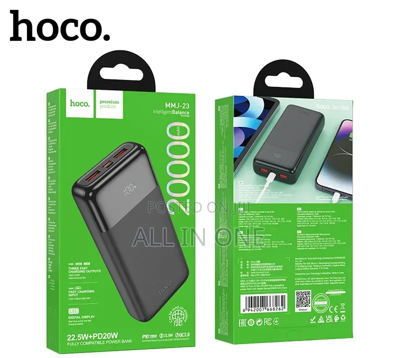 Mmj23 22.5W Fast Charging 20000mAh Power Bank