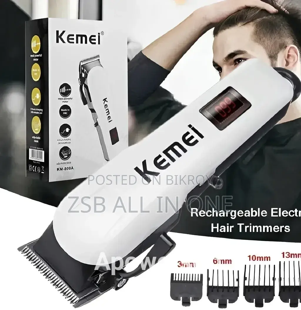 Kemei KM-809A Professional Rechargeable Hair Clipper Trimmer