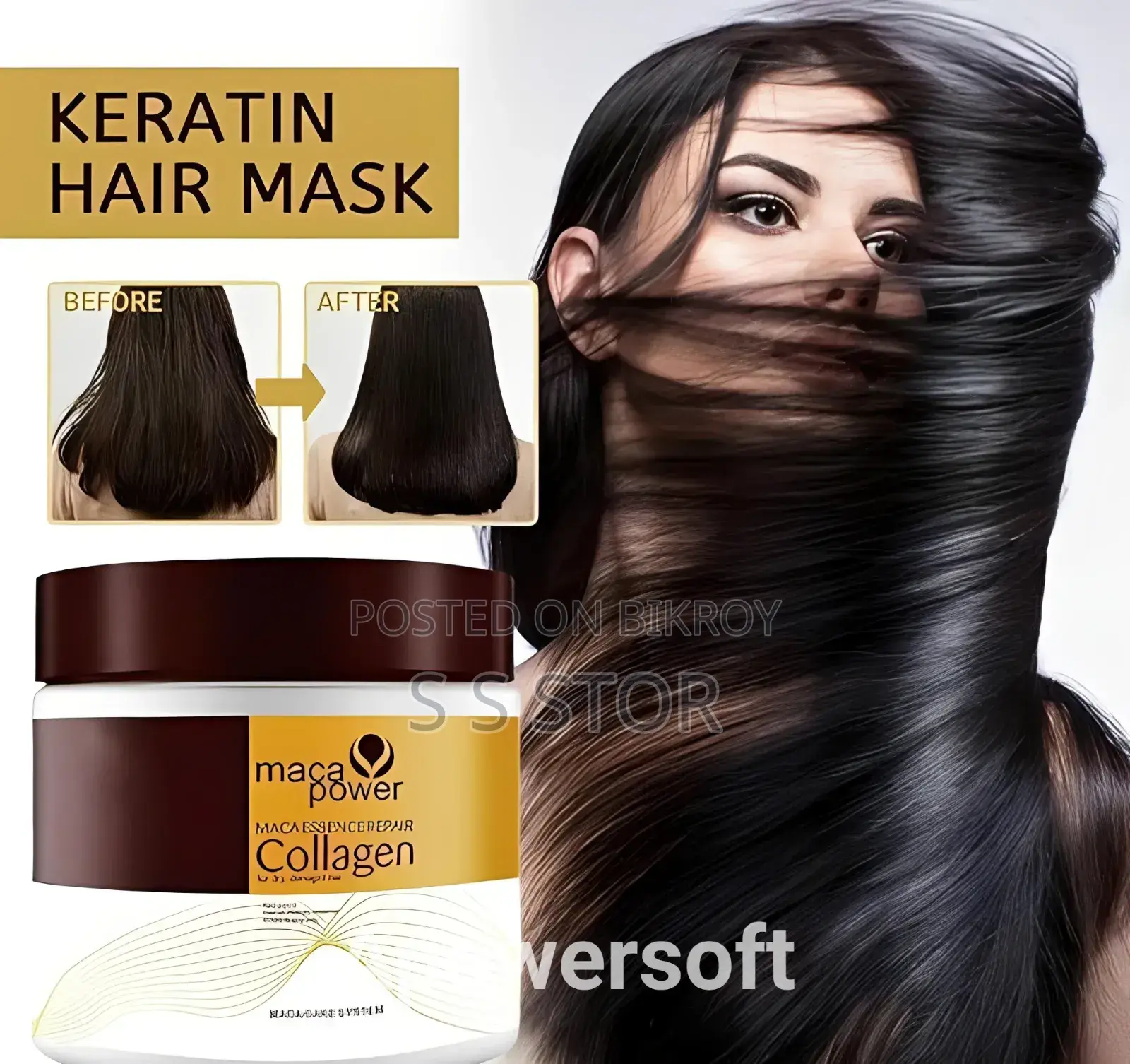 Maca Power Keratin Hair Mask Essence for Dry Damaged Hair 500ml