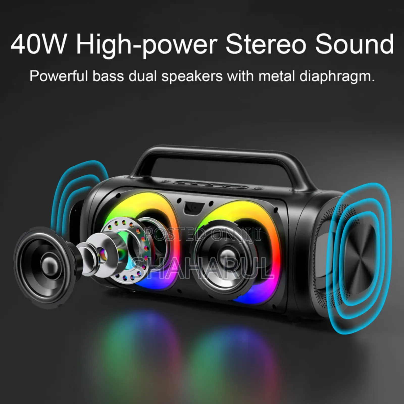 Jr-Mw02 40W Bluetooth Wireless Speaker With RGB Lights