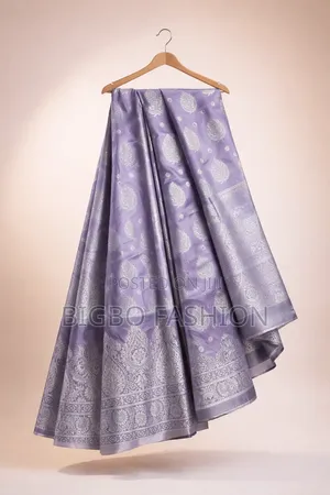  Exquisite Lavender Pure Katan Silk Banarasi Saree 