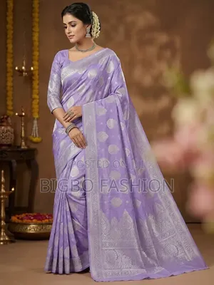 Exquisite Lavender Pure Katan Silk Banarasi Saree