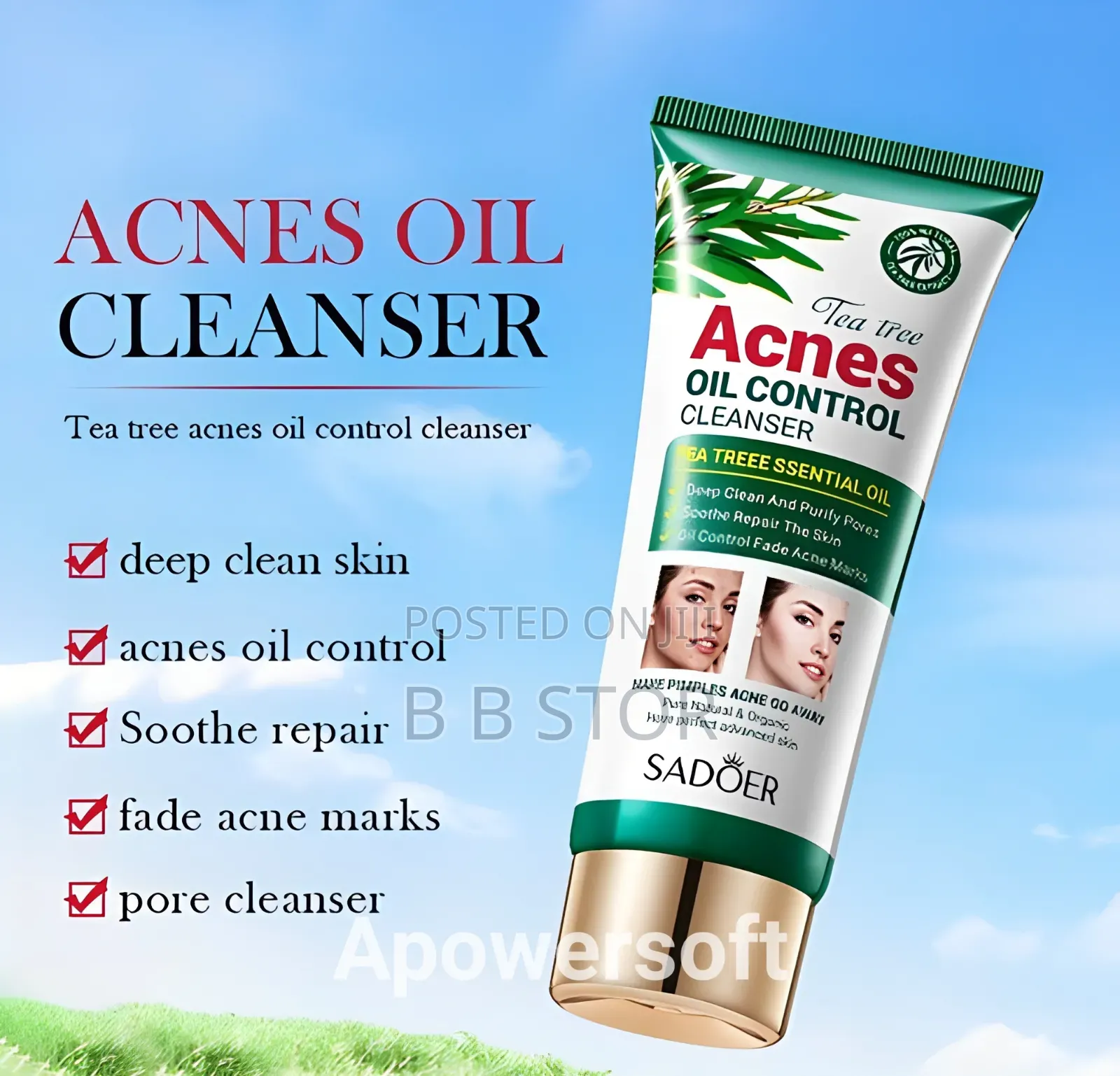 Sadoer Tea Tree Pimple Acne Oil Control Facial Cleanser -100g