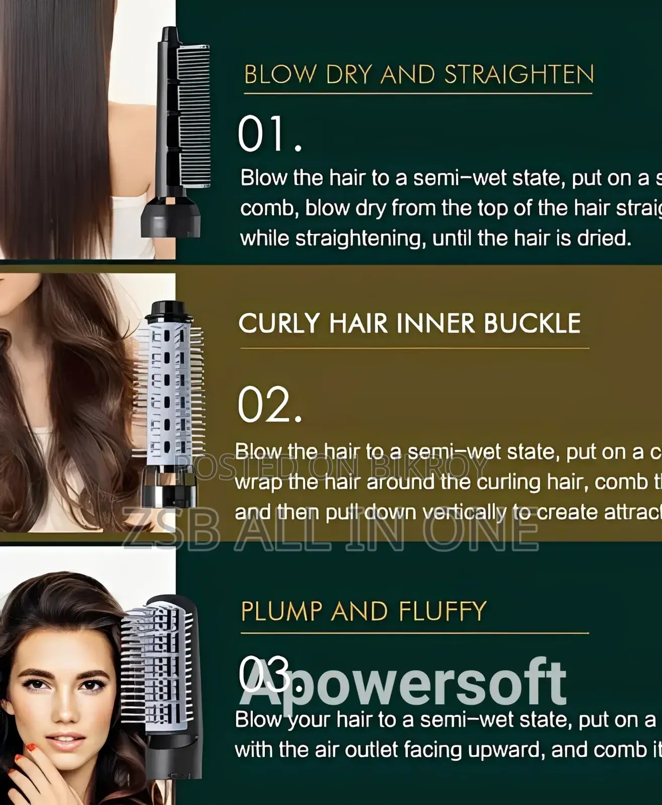 3in1 Innovative Black Technology Hair Dryer