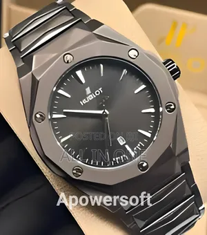 Hublot Trending Stylish Watch for Men - Black Case Diameter 40 Mm