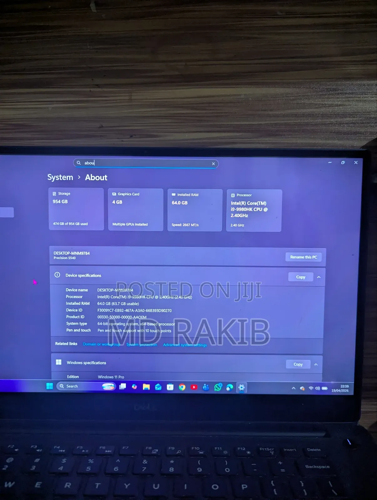ল্যাপটপ Dell Latitude 5540 64GB Intel Core I9 HDD+SSD 1T