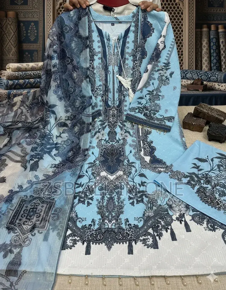 Embroidery Sequence Digital Print Three Piece Updated Collection