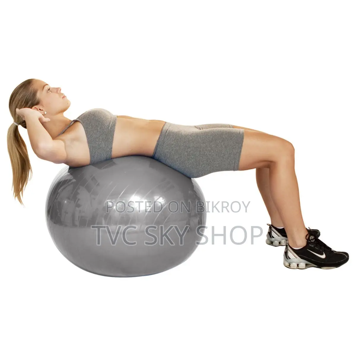 Gym Ball Plain – Blue 75CM With Pumper