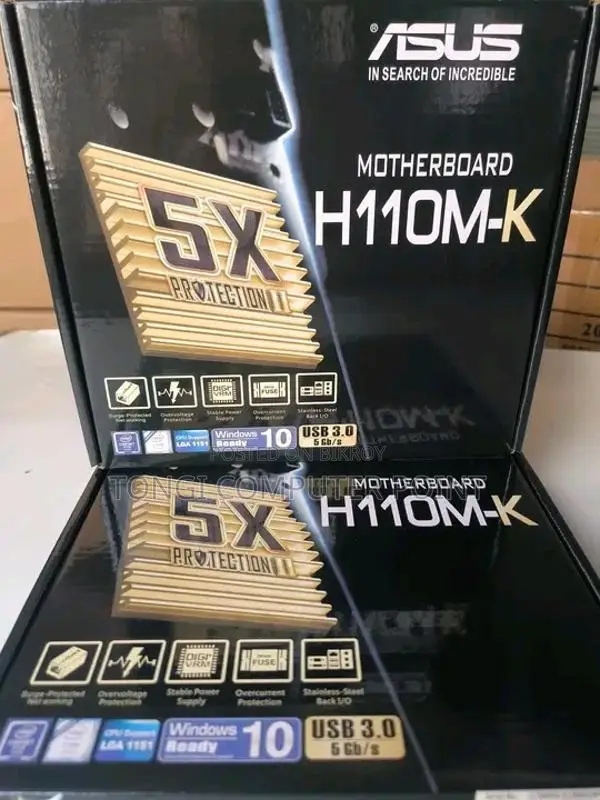 New Asus H110M-K motherboard with 1-year warranty