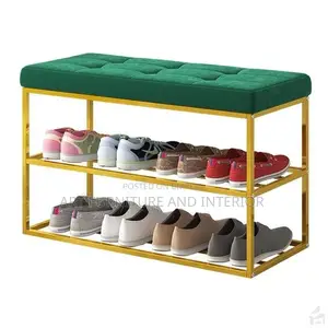 Iron Steel with seating Shoe Rack - 04