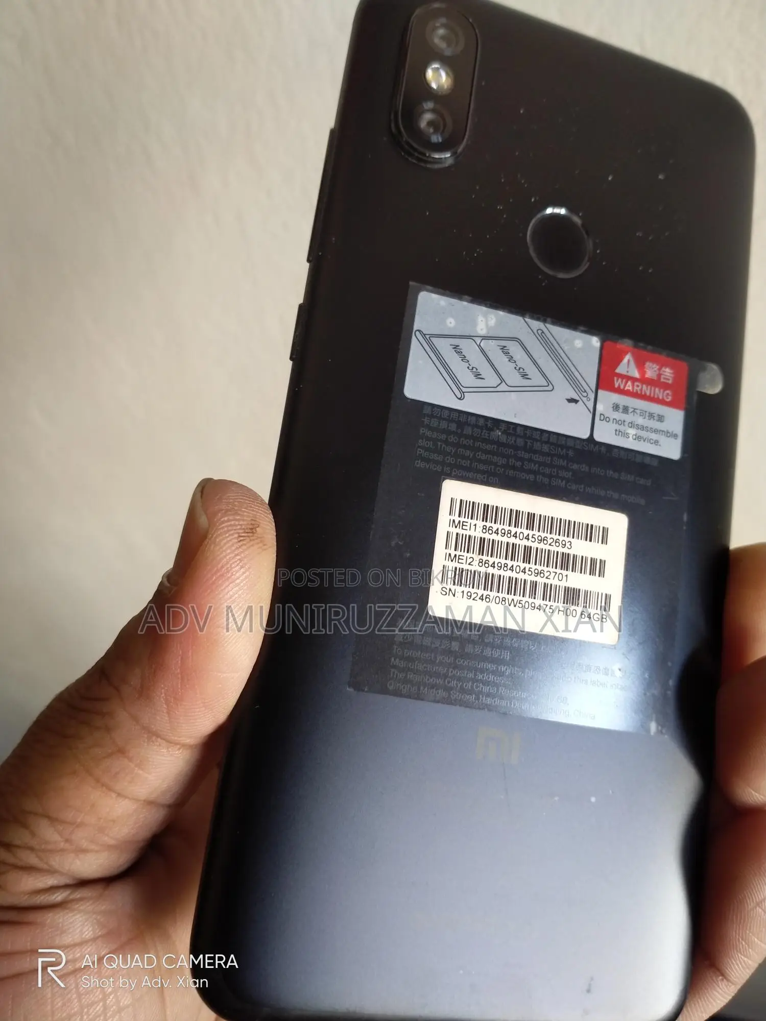 Xiaomi Mi A2 Black Steel Body (Used)