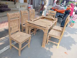 100% Chittagong Teak Wood Dining Table and 6 Chairs