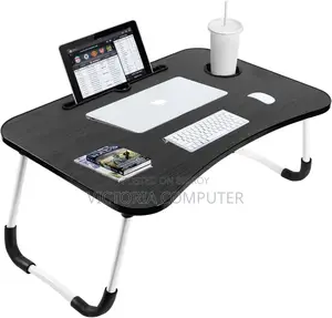Alluminium Foldable Laptop Table with Cup Holder & IPad Slot.