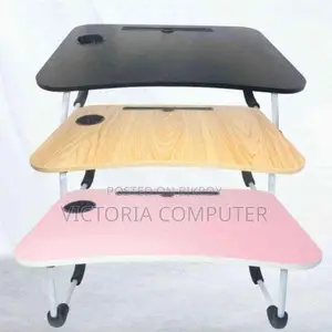 Aluminum Foldable Laptop Table with Cup Holder & iPad Slot