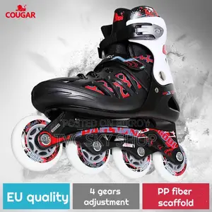 Cougar Skating shoes double calf single row L:(41-44) black/red