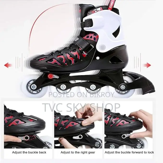 Cougar Skating shoes double calf single row L:(41-44) black/red