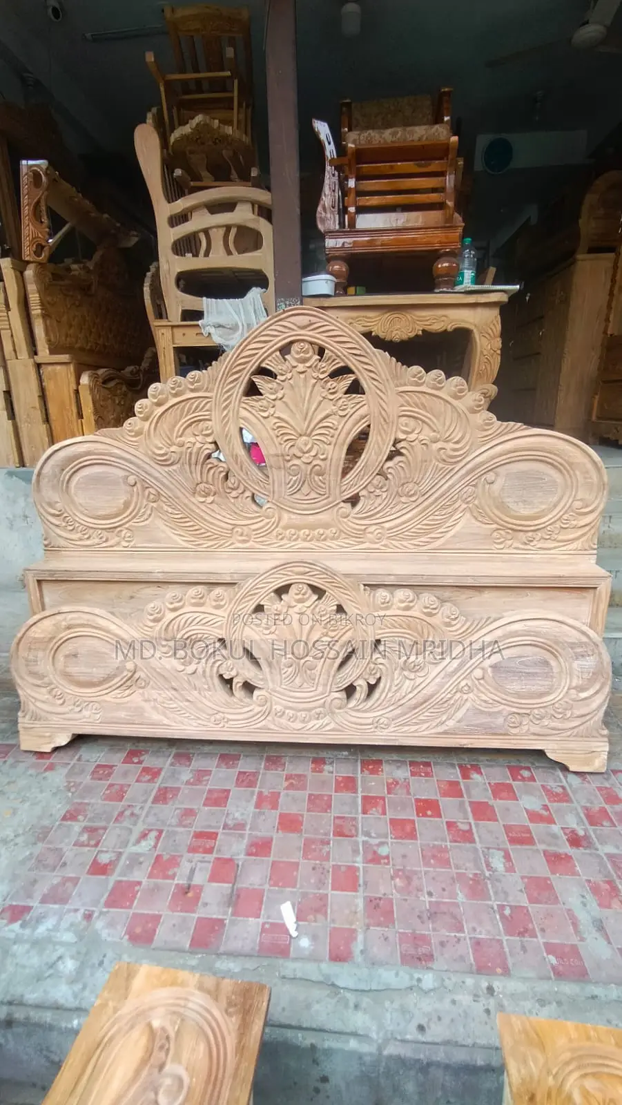 Chittagong Teak Wood Bed 6ft x 7ft