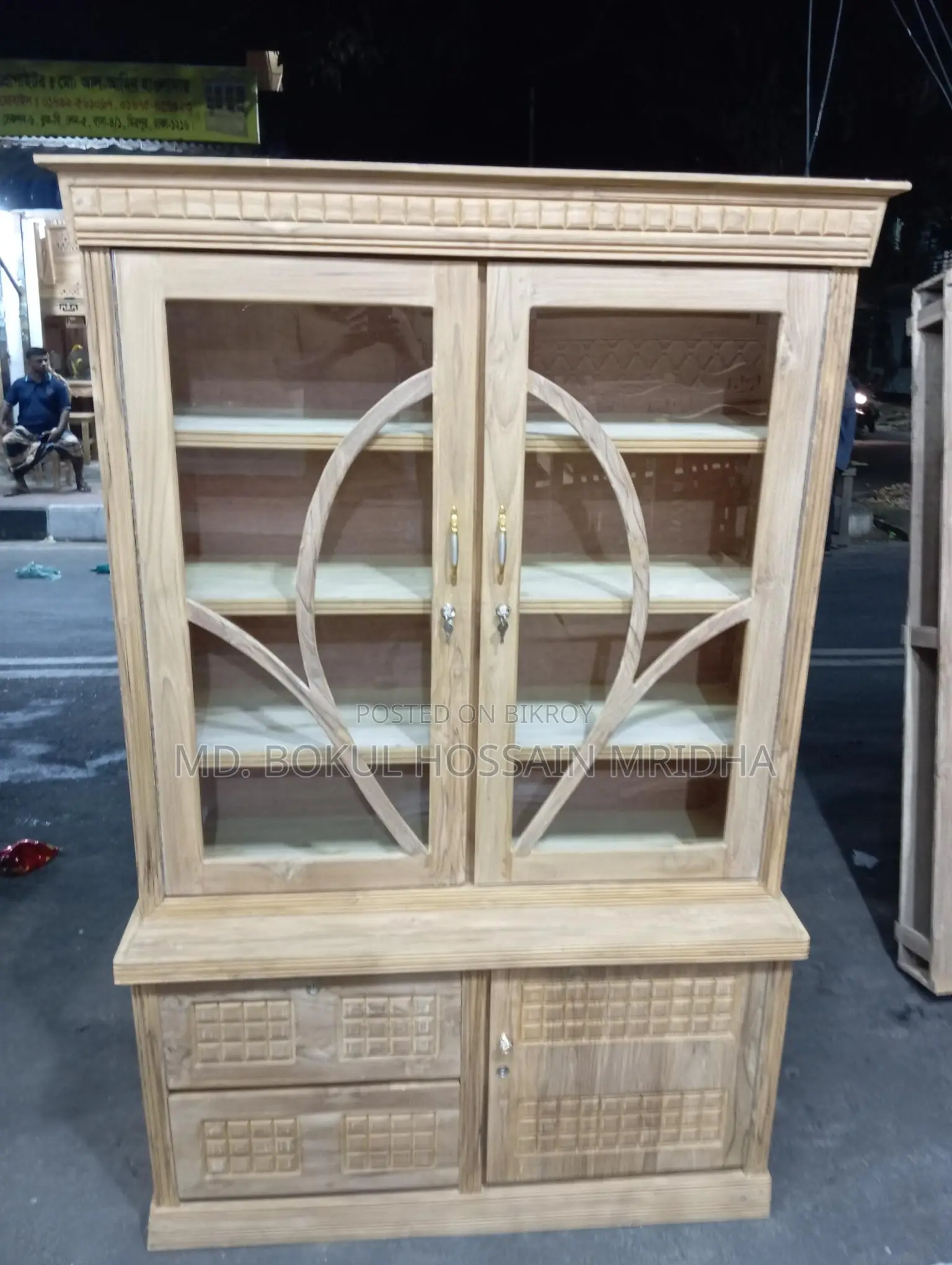 Chittagong Teak Wood Showcase (4.5 Feet)