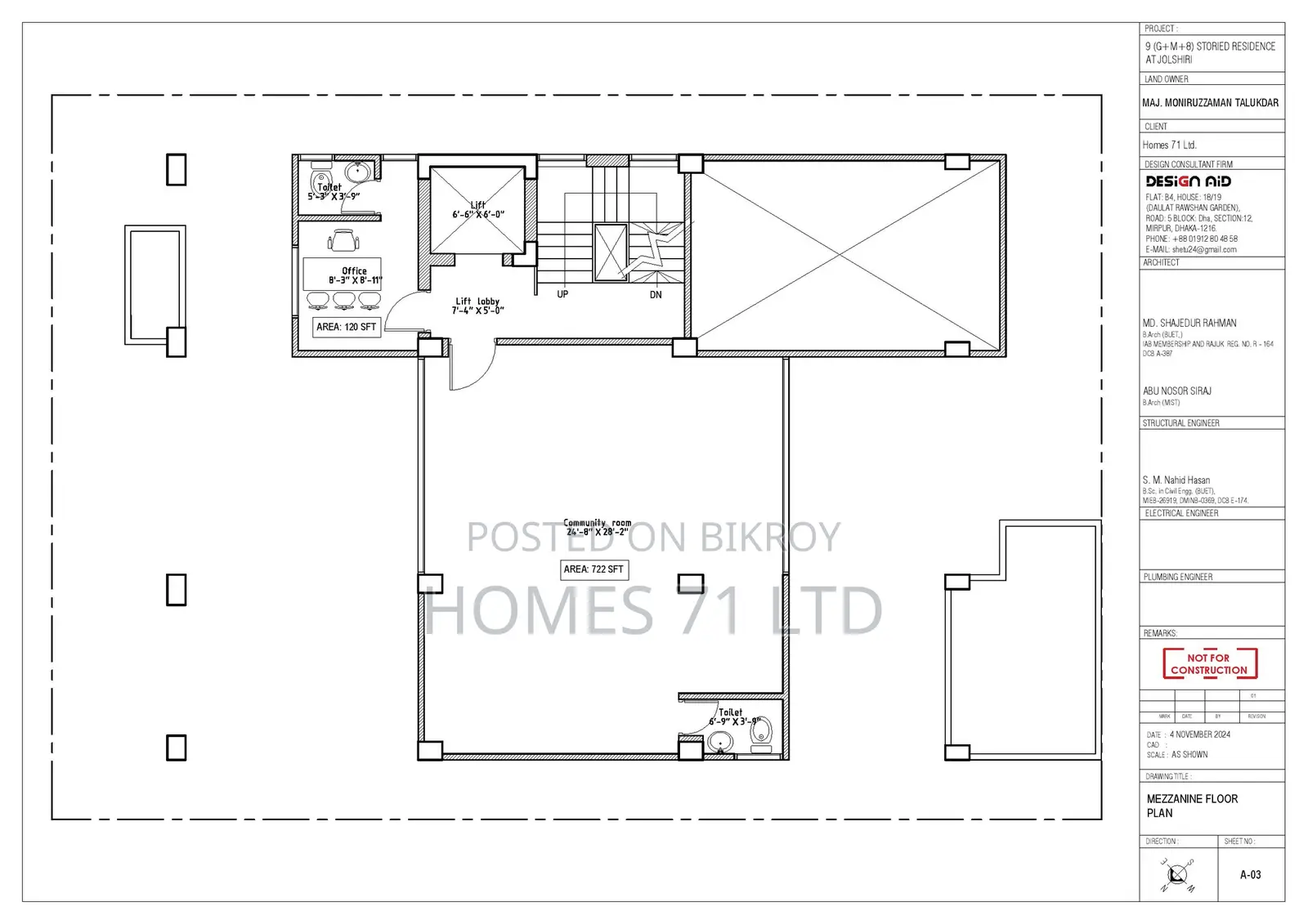 2850 Sft Apartment Available for Sale at Jolshiri Abashon