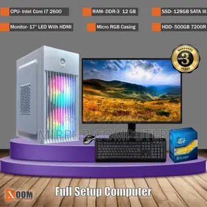 White Monitor Core i7 3rd Gen, 22 LED, RAM 16GB, Borderless HD, 500GB PC