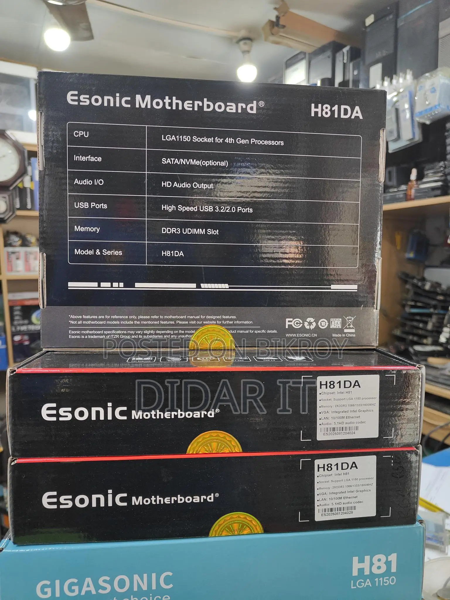 Esonic H81DA Motherboard With 1 Year Warranty
