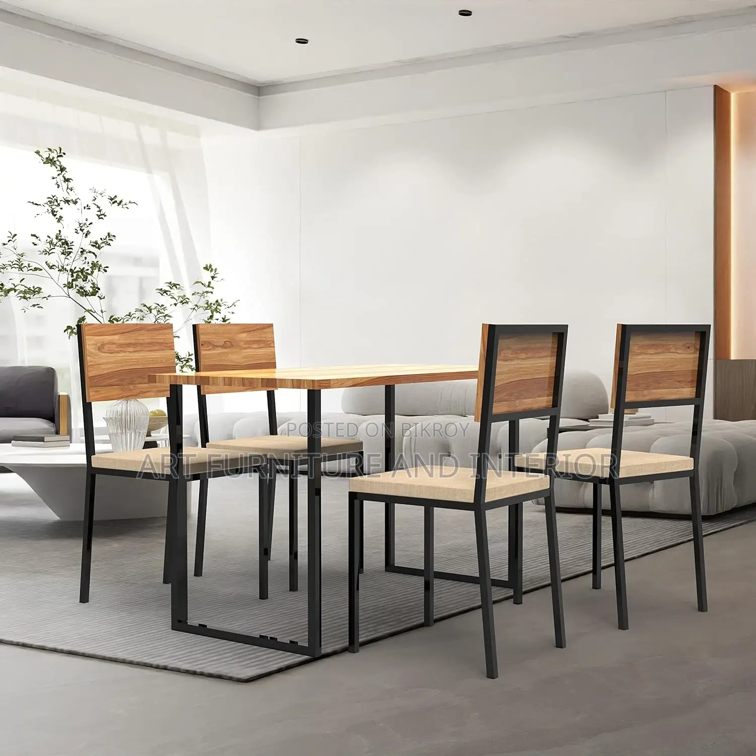 Iron Dining Table & Chair - 58