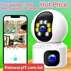 Dual Lens V380 IP security wifi camera with 24 Hours full color Video.