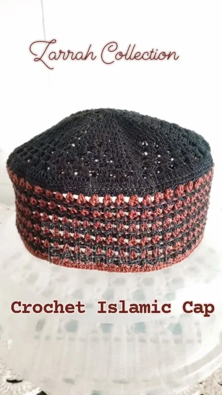 Pure Cotton Free Size Knitted White Islamic Tupi/Islamic Cap for Men