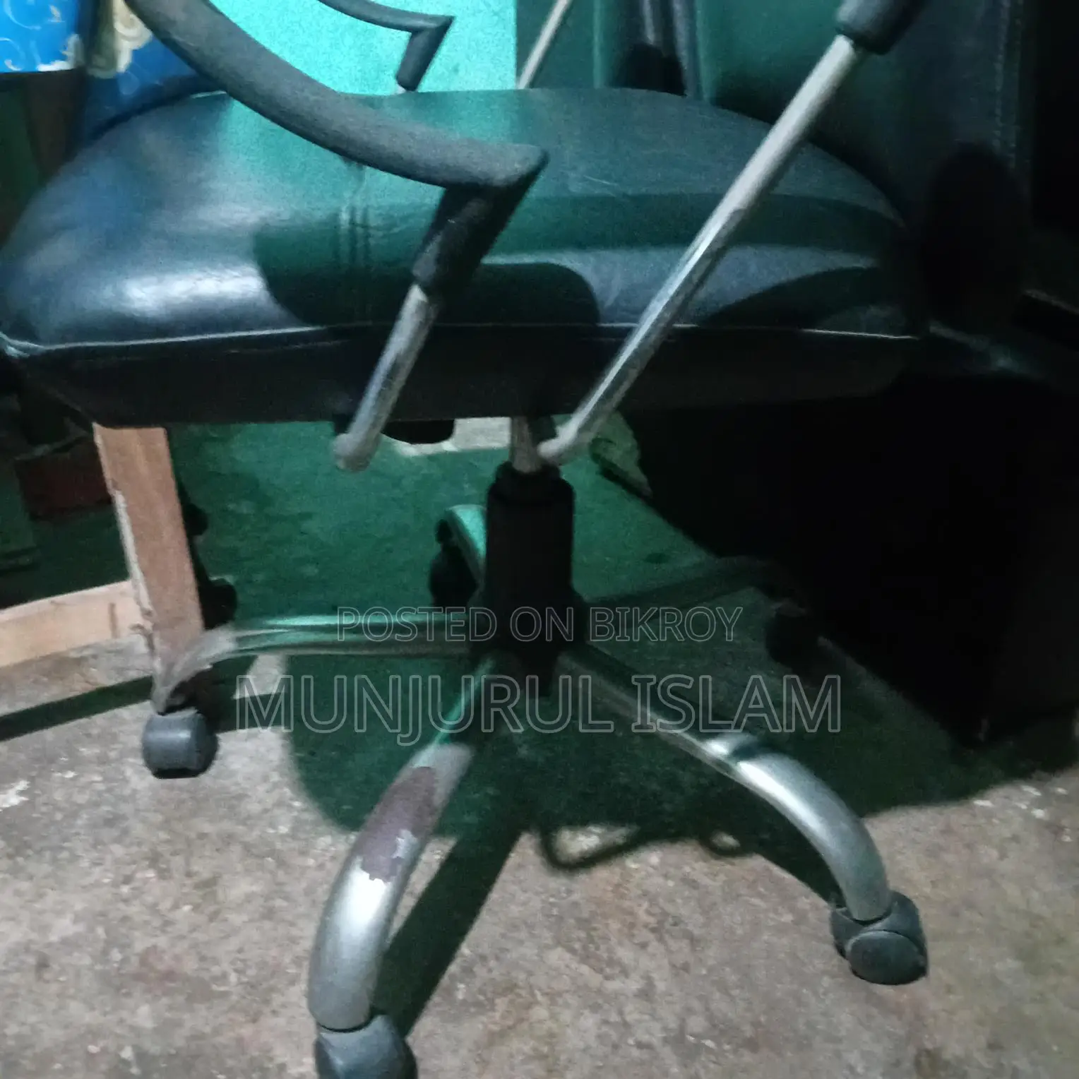 Tea Table, 2-Seater Sofa, and Revolving Leather Chair