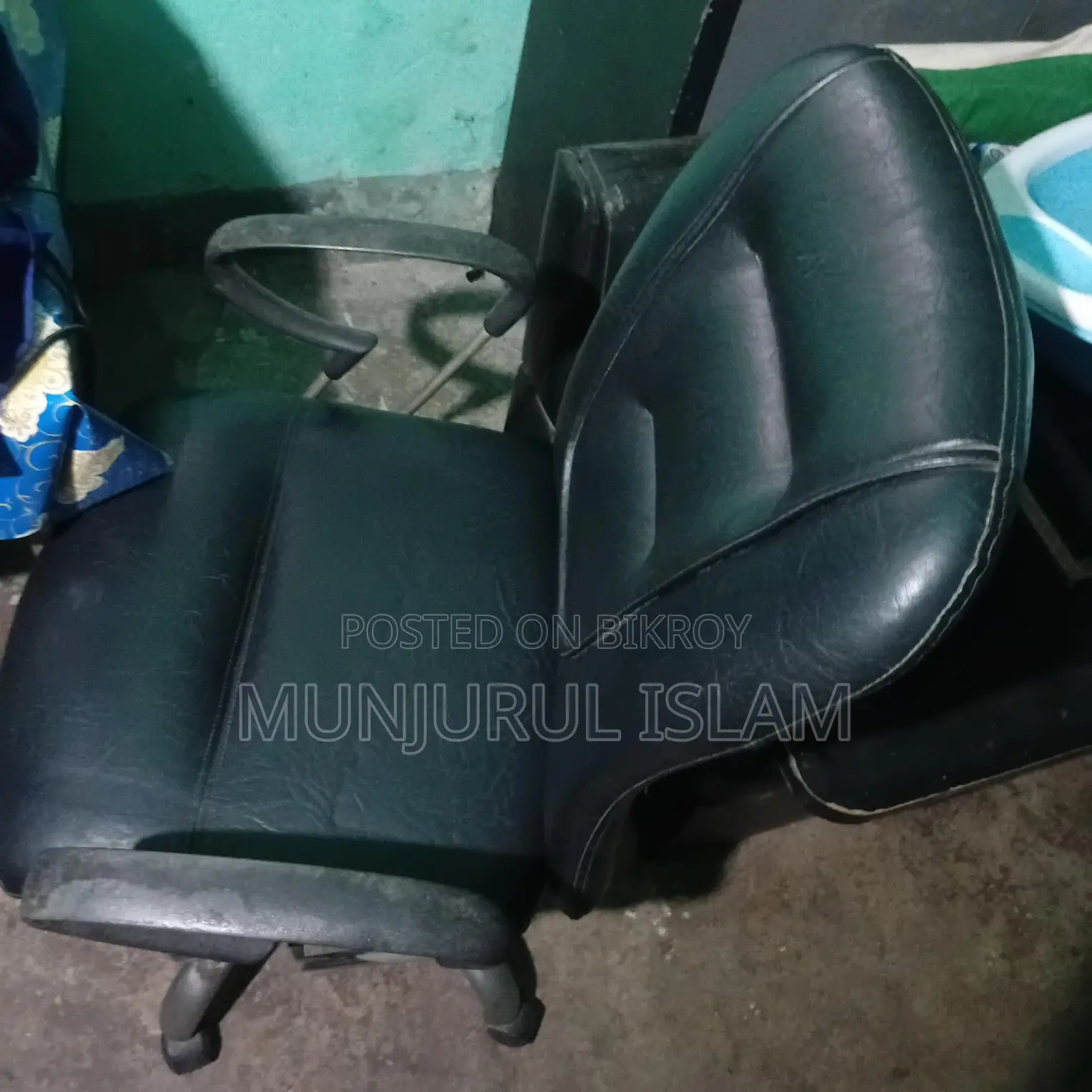 Tea Table, 2-Seater Sofa, and Revolving Leather Chair