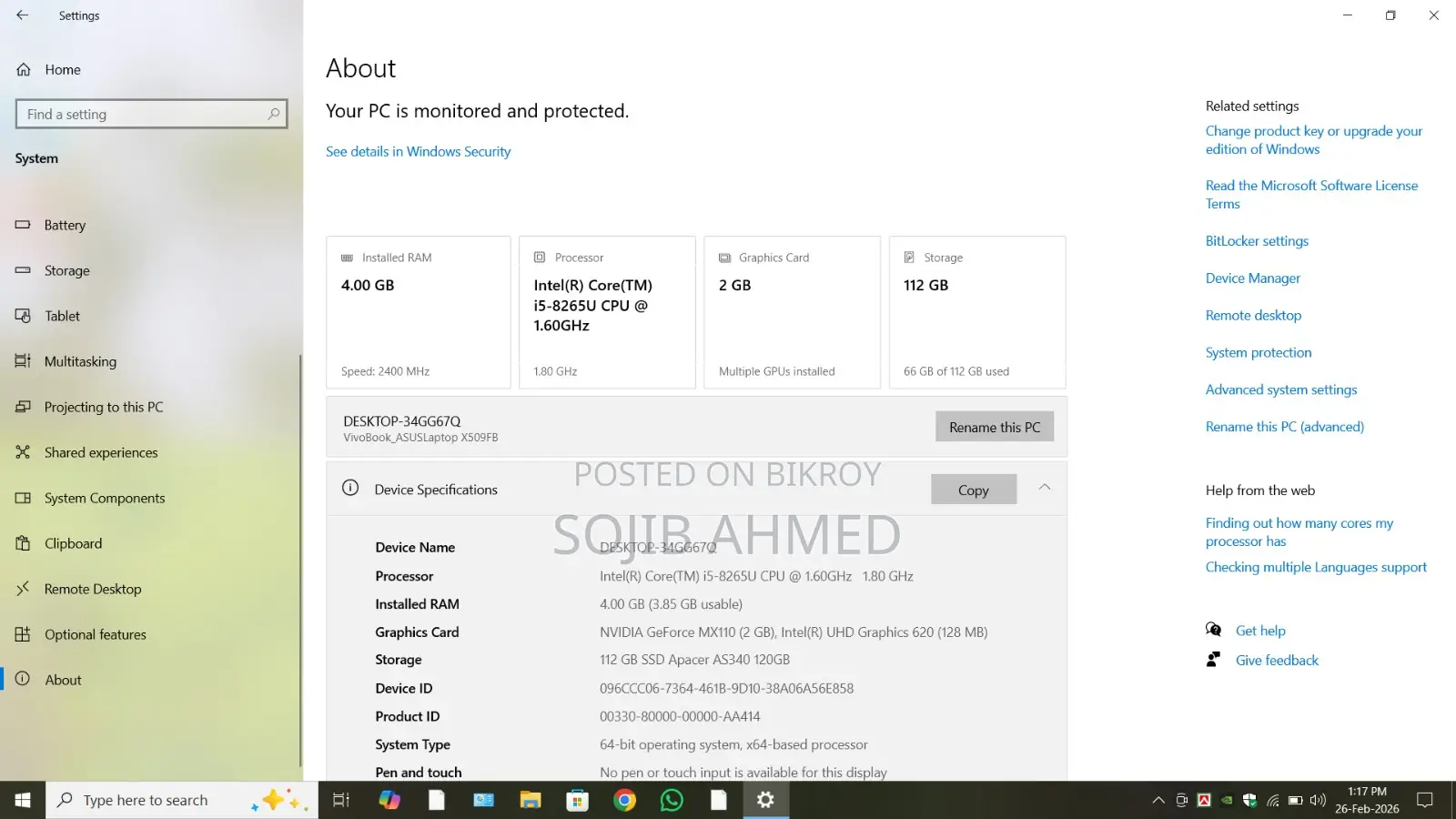 Asus Laptop for sale