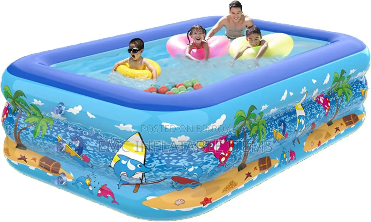 150cm Inflatable Swimming Pool with Soft Floor, Cool Summer.