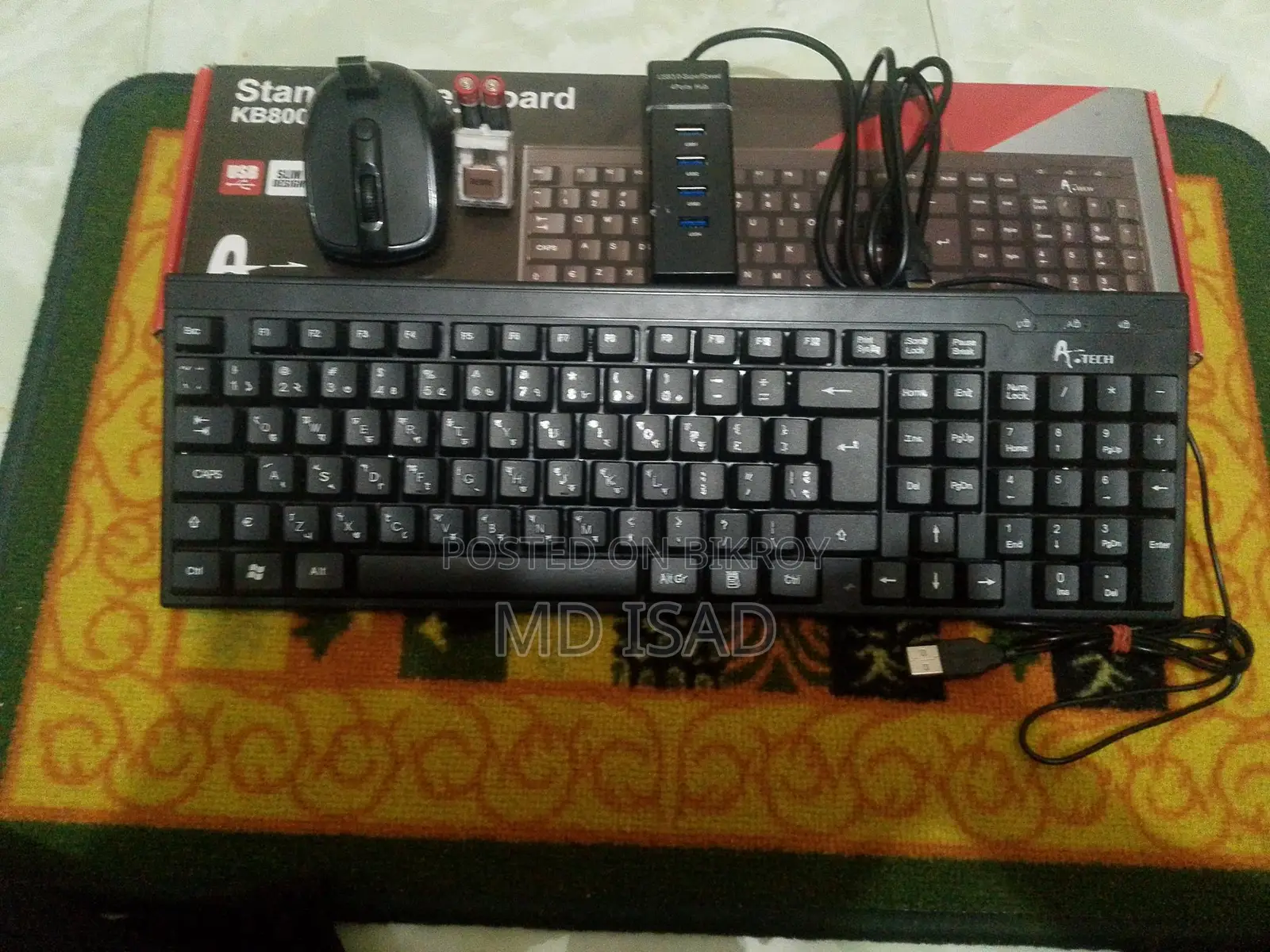 কিবোর্ড,ওয়ার্লেস মাউস,usb হাব এর সাথে মাউসের ব্যাটারি ও Otgফ্রি