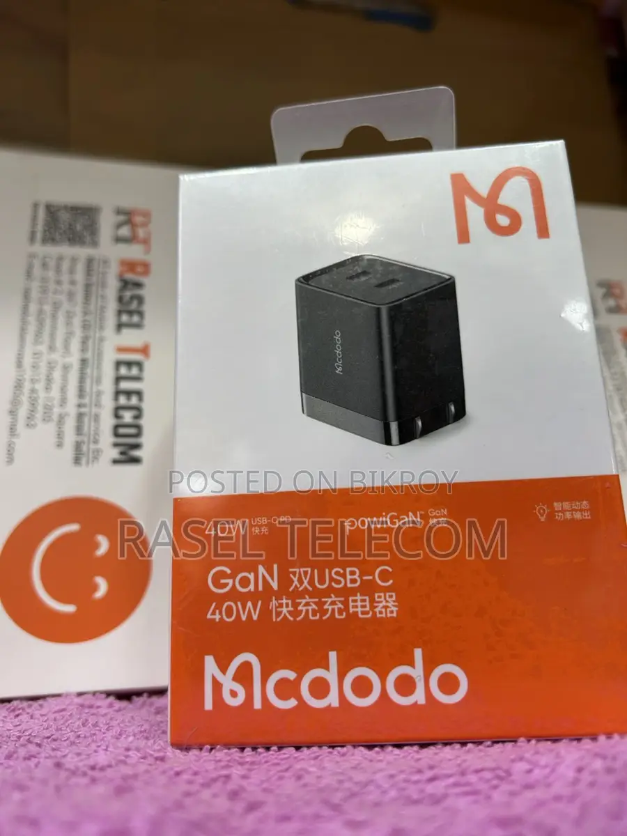 Mcdodo 40W GaN Dual USB-C Fast Charger (Original)