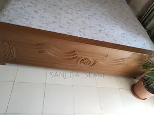 Malaysian Wood Bed with Carvings