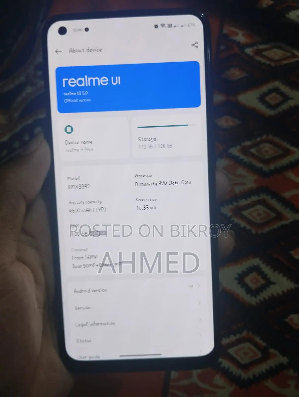 Realme 9 pro+ . (ব্যবহৃত)