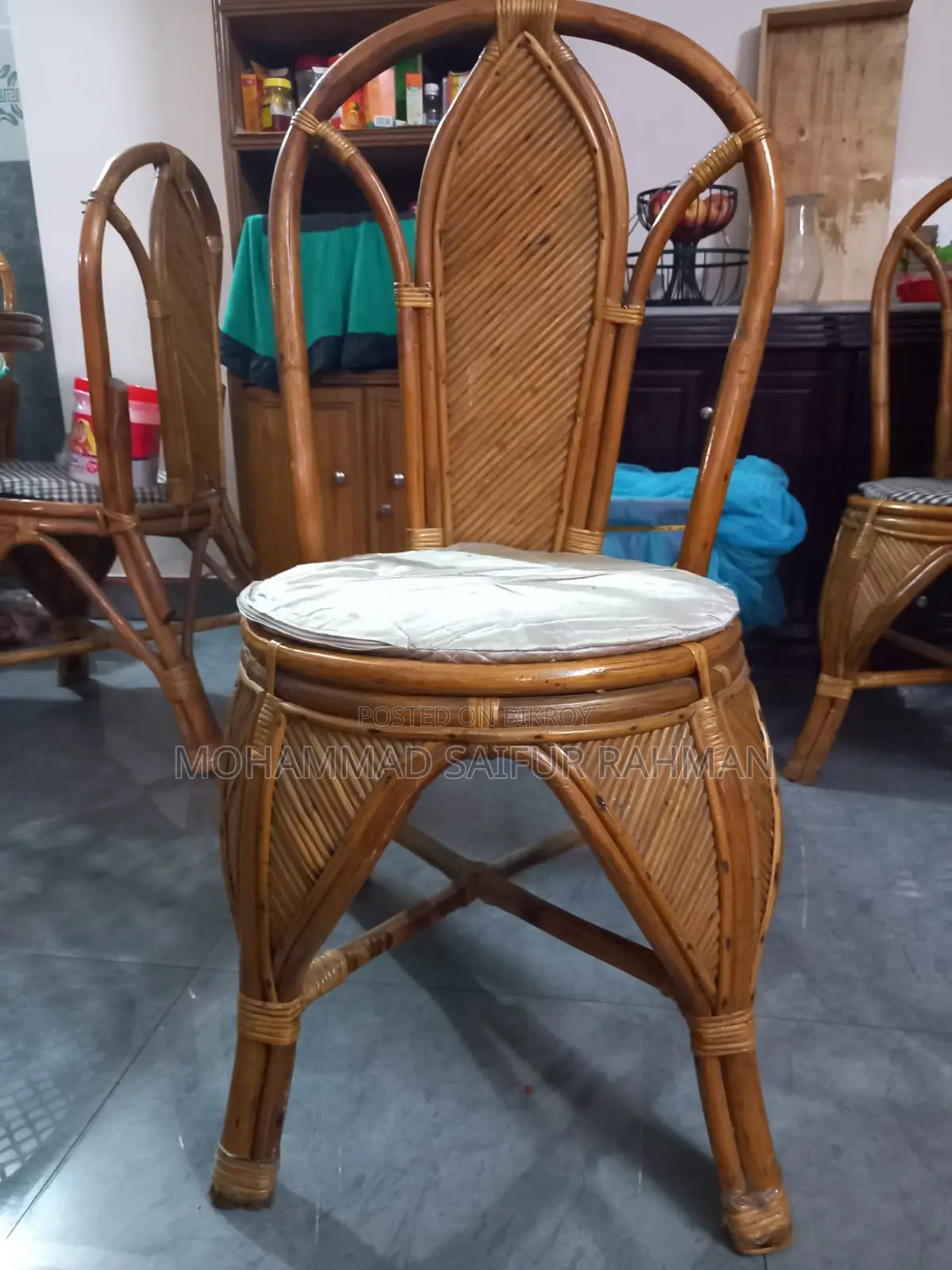 Rattan Dining Table with Glass Top and Chairs