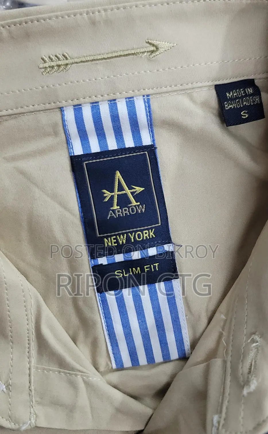 Arrow Brand Shirt. 100% Cotton.